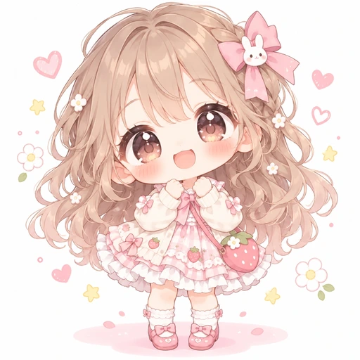 #FD-042 Japanese Kawaii Mini Chibi 2D Illustration