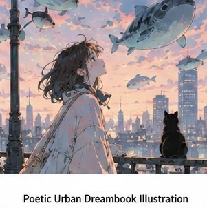 #FE-024 Poetic Urban Dreambook Illustration