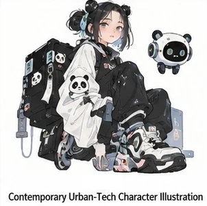 #FE-031 Contemporary Urban-Tech Character Illustration
