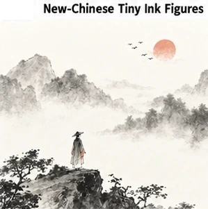 #FE-052 New-Chinese Tiny Ink Figures