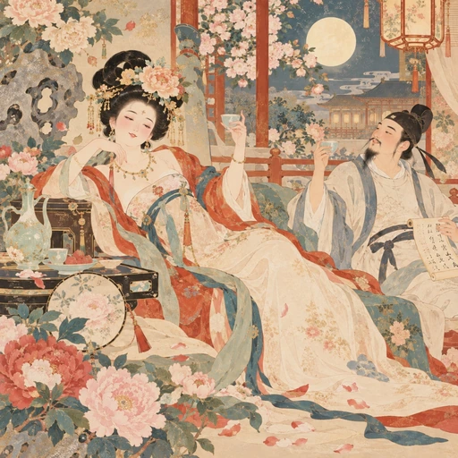 #FE-056 Pale Lacquer & Raden Decorative Illustration