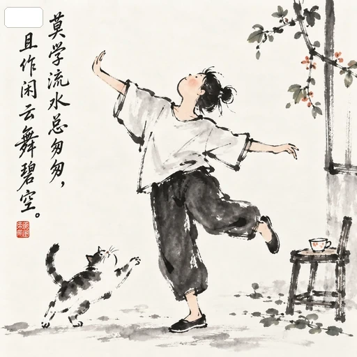 #FE-061 Contemporary Literati Ink Cartoon