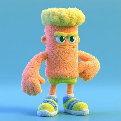 #FF-008 Fuzzy Plush Toy 3D Character