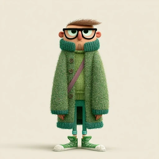 #FF-009 Chunky Knit Mohair Stop-Motion Puppet