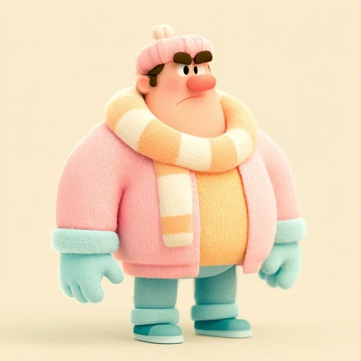 #FF-011 Chubby Pastel Knitted Toy 3D Character