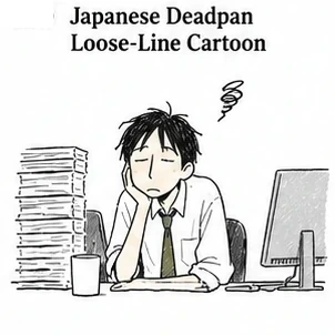 #FH-006 Japanese Deadpan Loose-Line Cartoon
