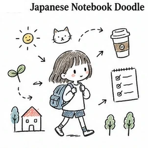 #FH-007 Japanese Notebook Doodle