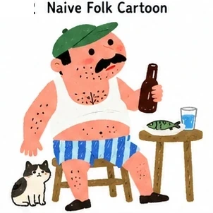 #FH-018 Naive Folk Cartoon