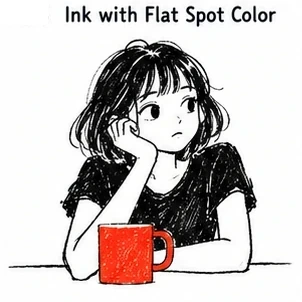#FH-021 Ink with Flat Spot Color