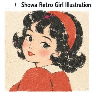 #FH-026 Showa Retro Girl Illustration