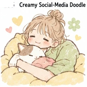#FH-031 Creamy Social-Media Doodle