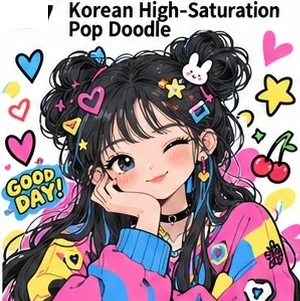 #FH-033 Korean High-Saturation Pop Doodle