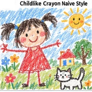 #FH-035 Childlike Crayon Naive Style