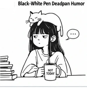 #FH-036 Black-White Pen Deadpan Humor