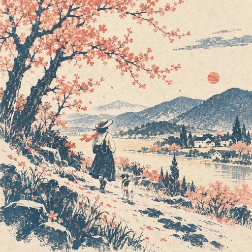 #FH-043 Vintage Risograph and Silkscreen Print Illustration