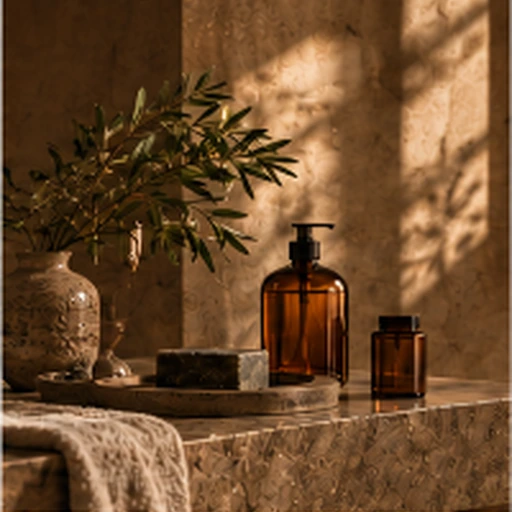 #FI-004 Aesop Earthy Terrazzo Minimalist Botanical Space Photography