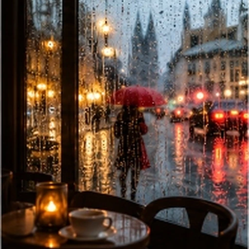 #FI-023 Saul Leiter Poetic Rainy Street & Window Reflection Color Photography