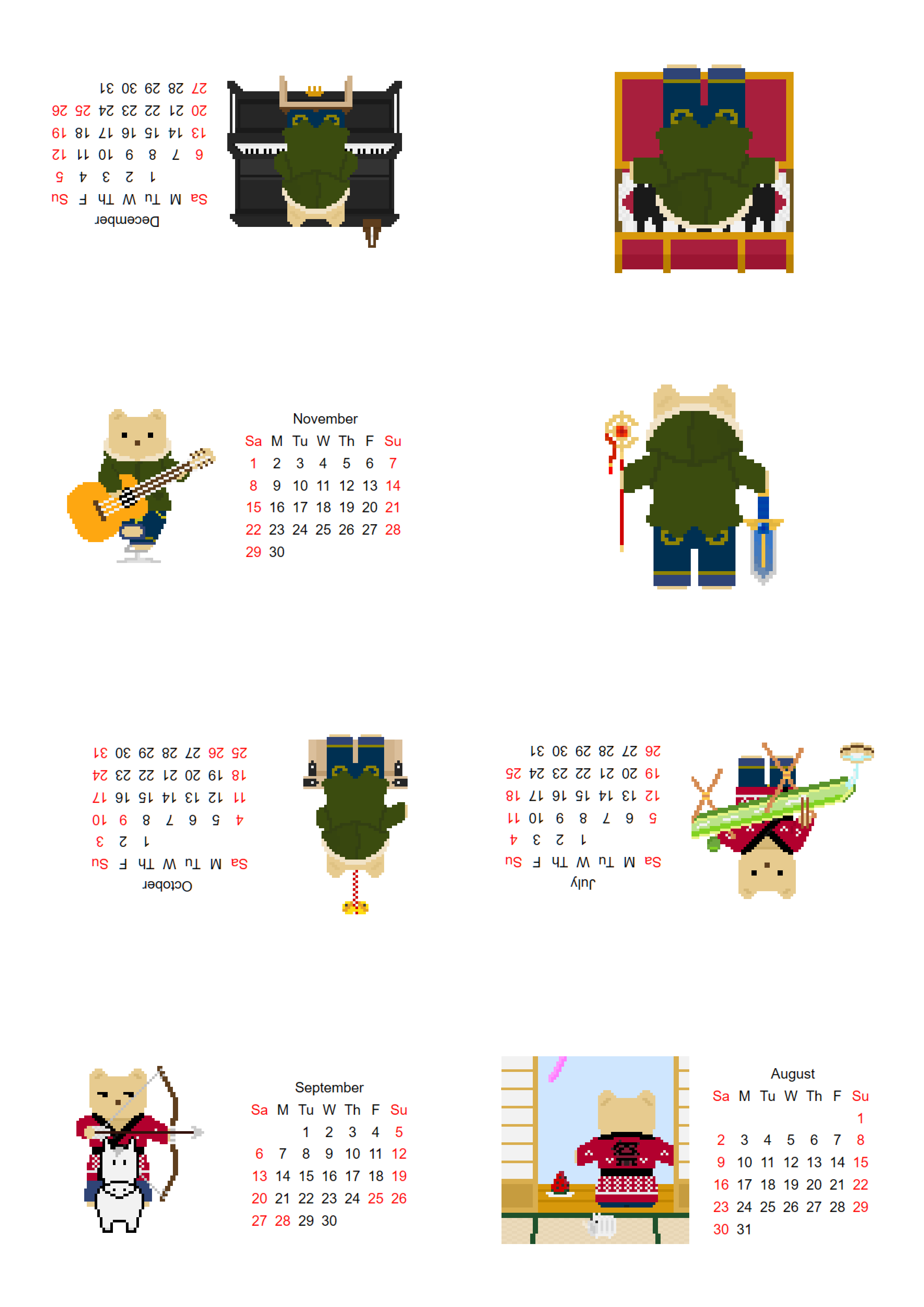 A4kumacalendar