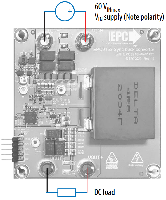 EPC9153 Test Connections - Top View