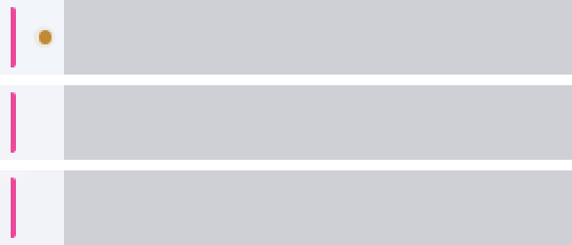 Three tracked conversations, each carrying the running colour on its sidebar row