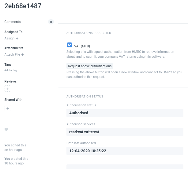 HMRC API Setup