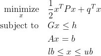 Equation of Quadratic Program