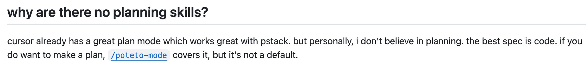 pstack: why are there no planning skills