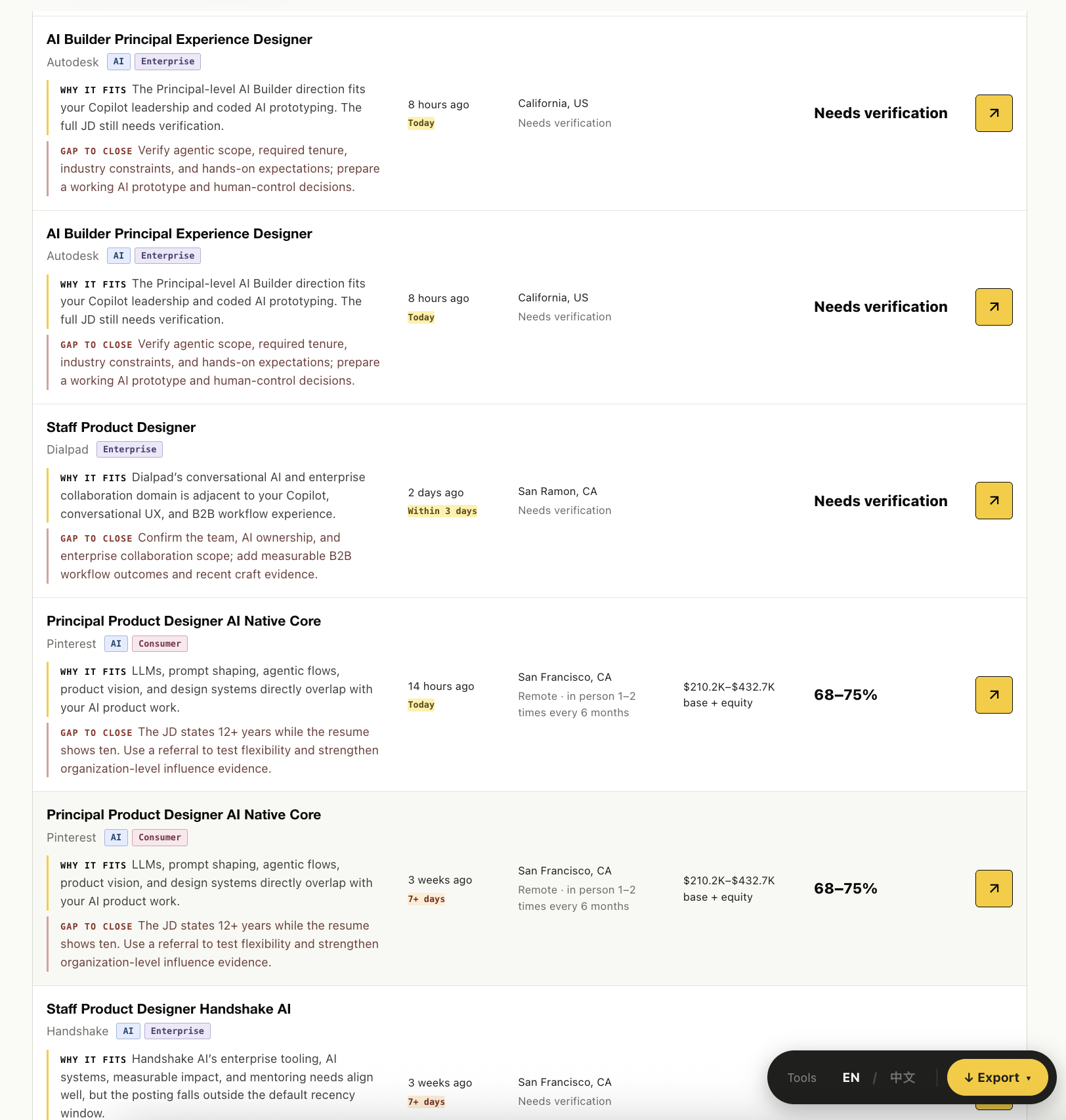 job-hunt-skill report role details
