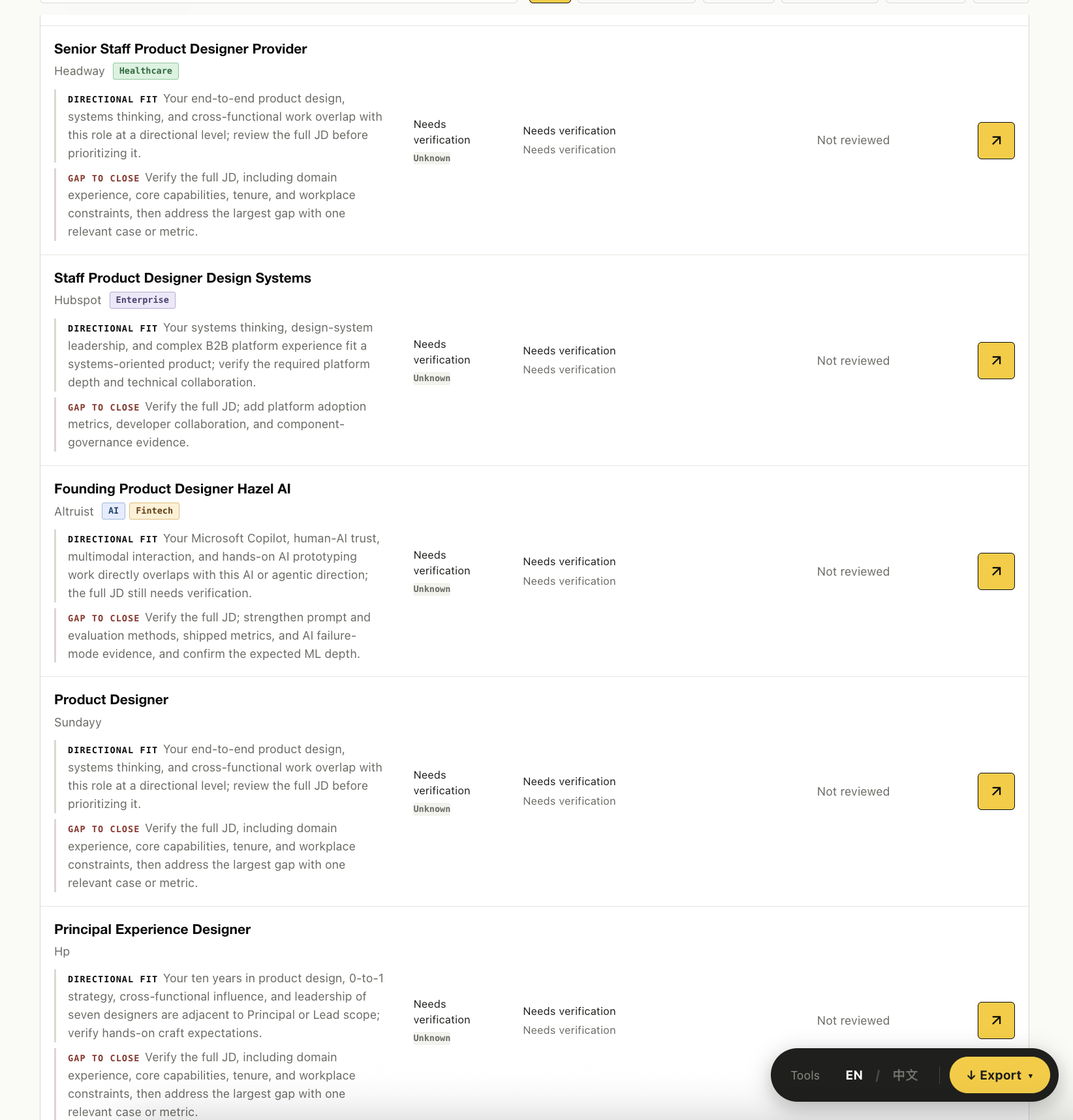 job-hunt-skill report search strategy