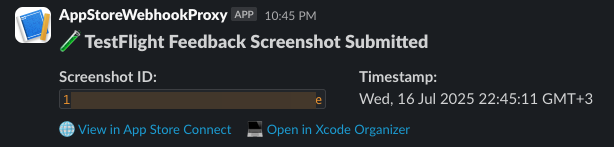 Slack TestFlight Screenshot Notification