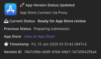 MS Teams App Store Notification Screenshot
