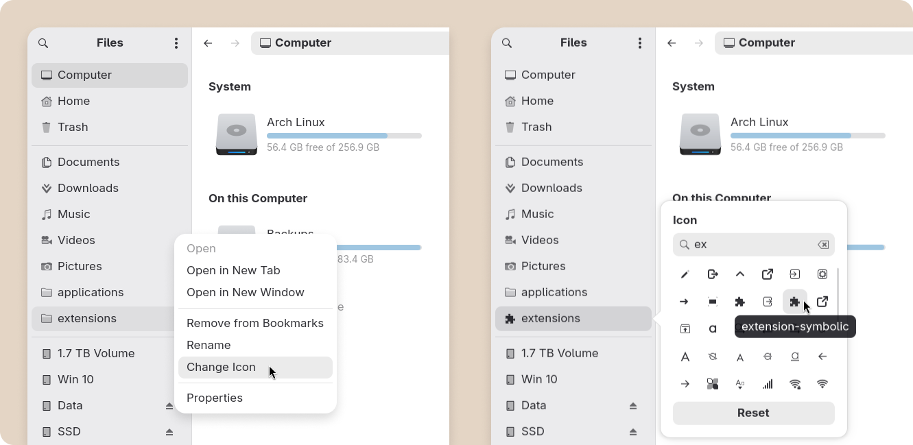 Custom bookmark icons