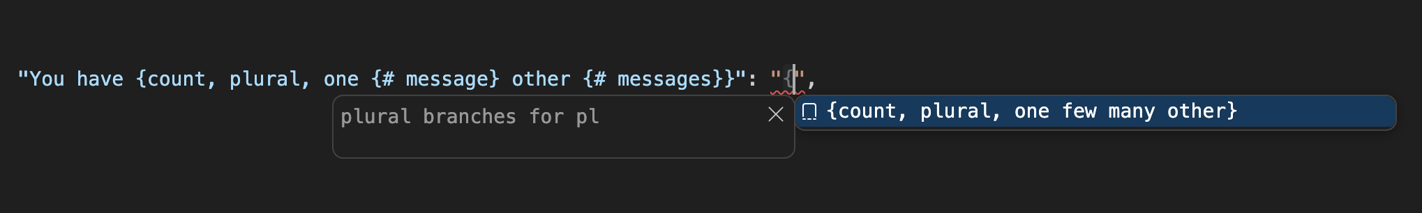 Completing a plural in pl.json with the categories one, few, many and other
