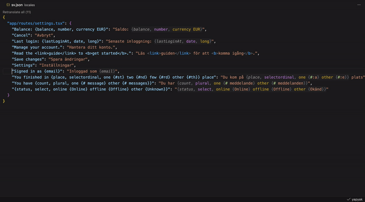 From an entry in sv.json to its t() call and back through the hover