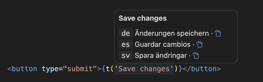 Hovering t('Save changes'): the de, es and sv translations
