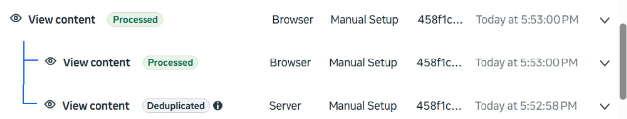 ViewContent Deduplication