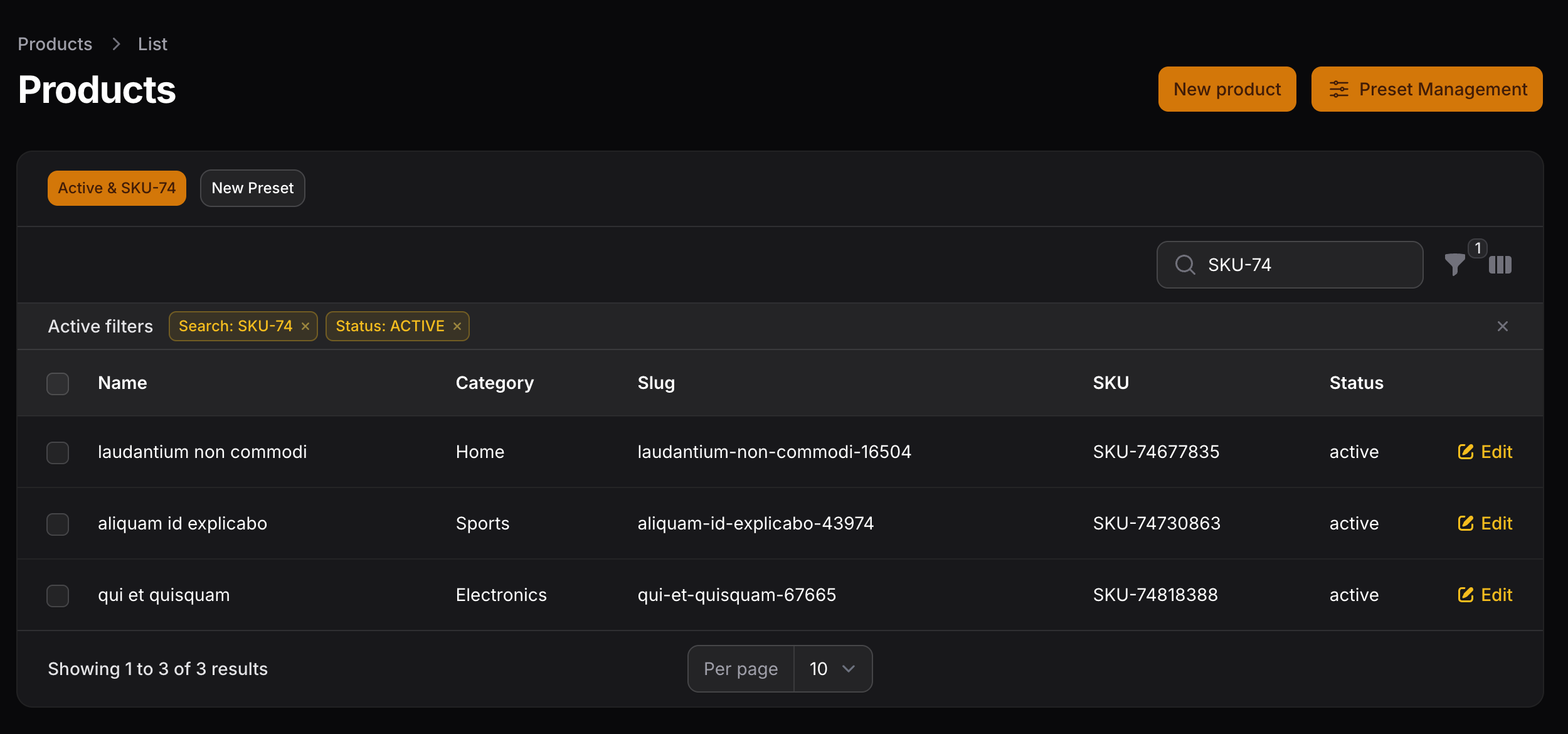 Table Dark Mode