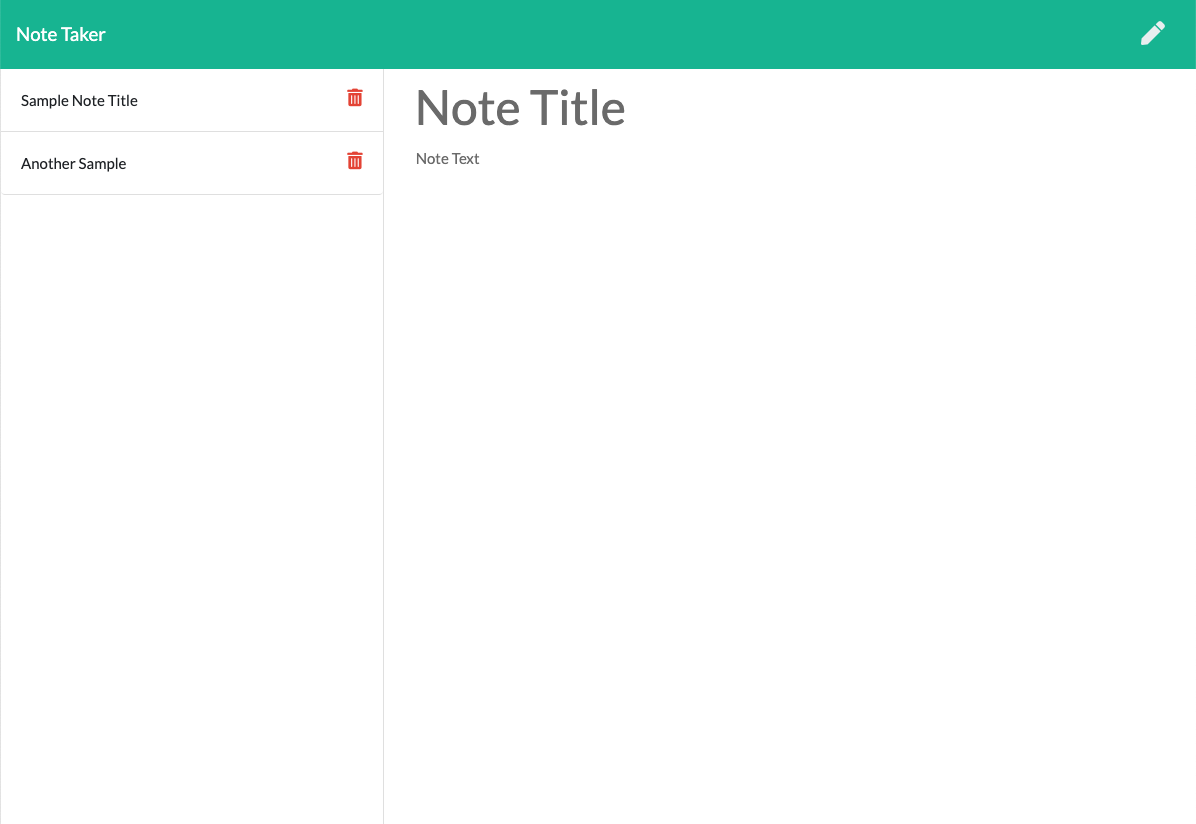 Note Taker Screenshot