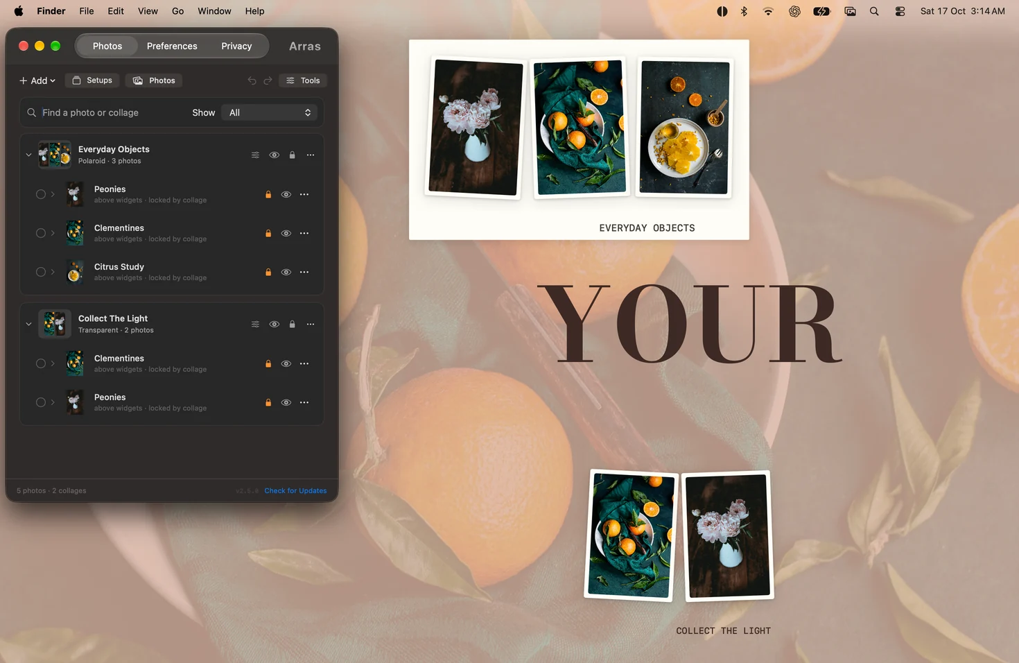 An editable Arras collage with sample photos