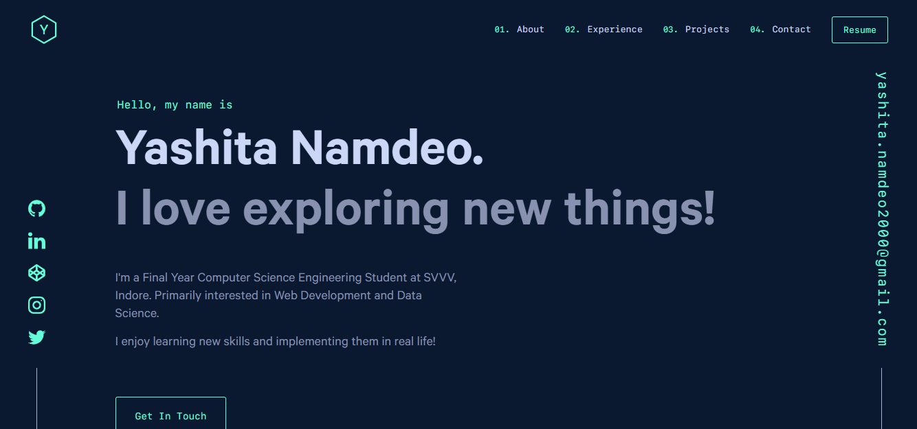 yashitanamdeo.github.io 网站模板截图