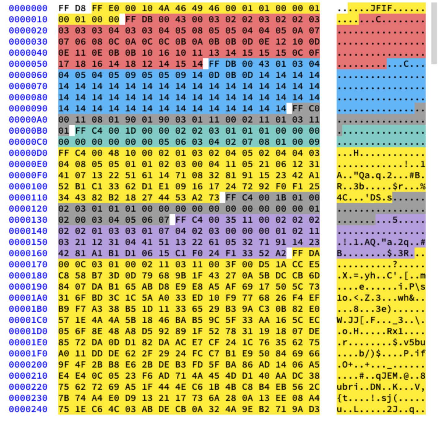 Colored Hex Segments