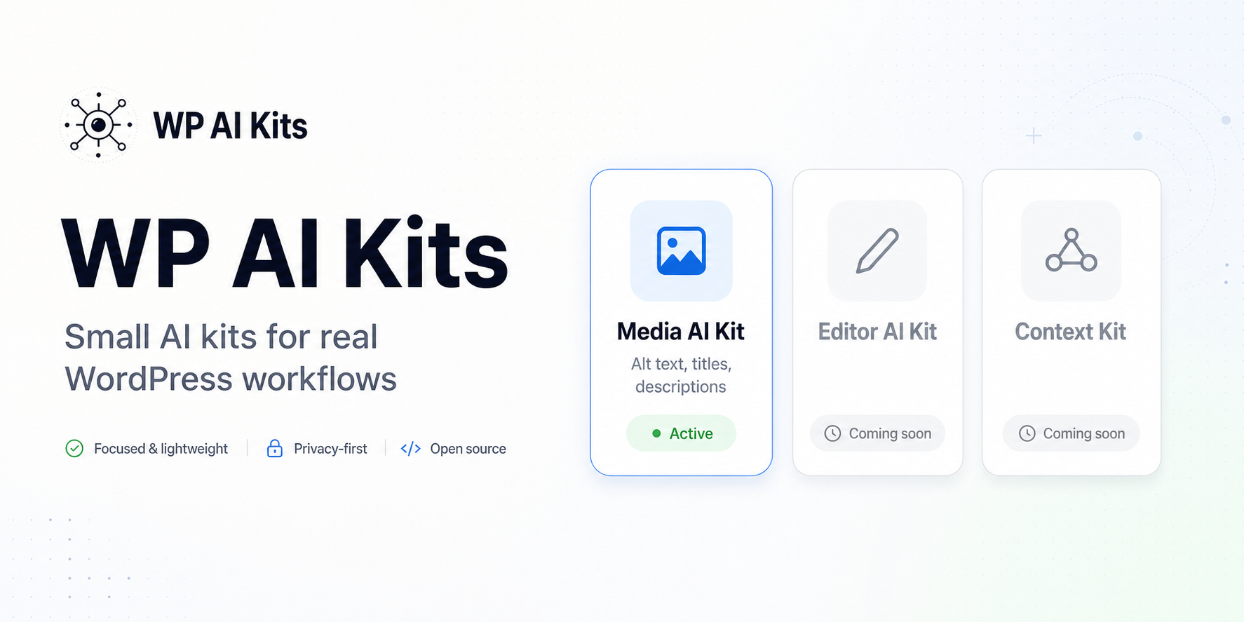 WP AI Kits - small AI kits for real WordPress workflows