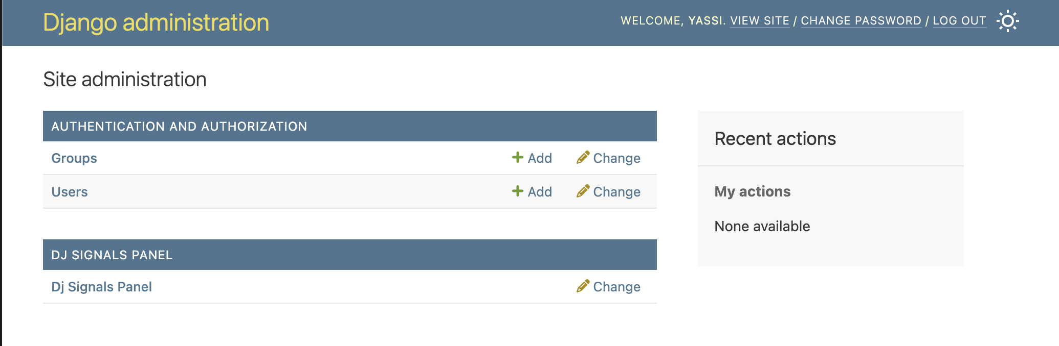 Admin Home – light
