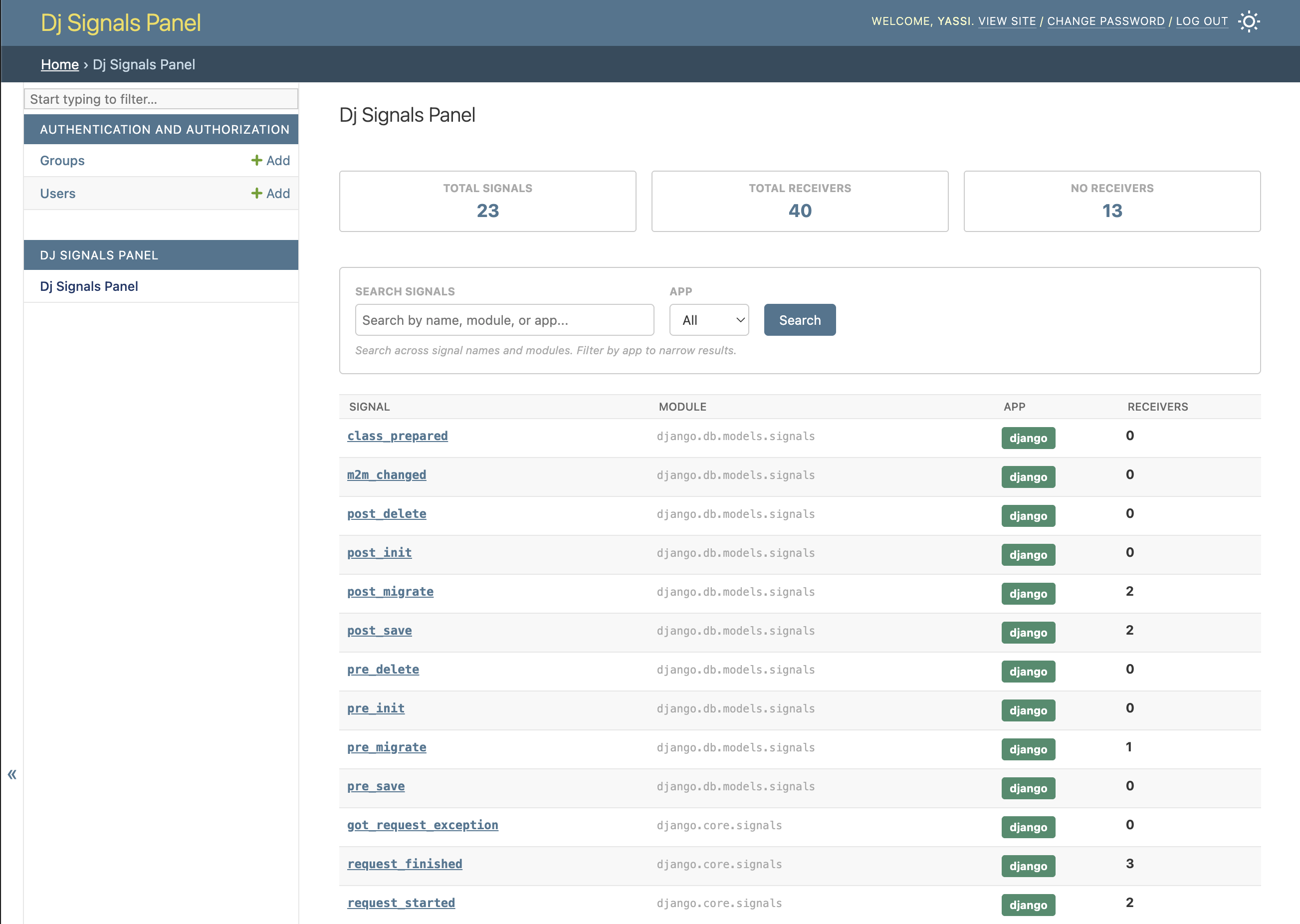 Signal List – light