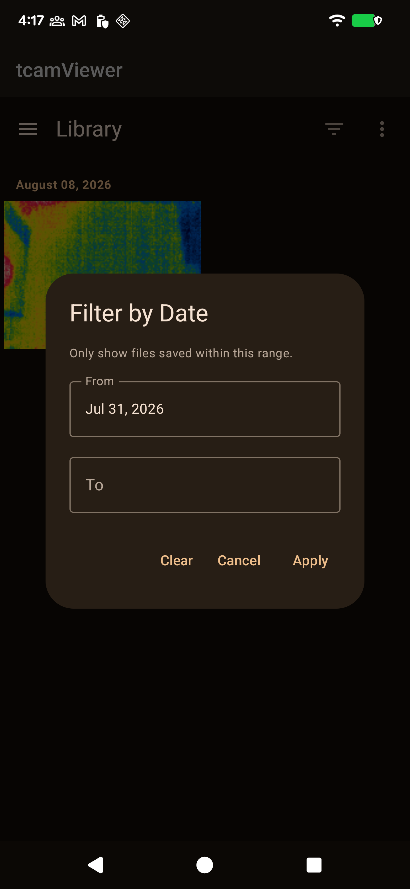 Library date filter