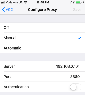 Setup proxy on iOS device