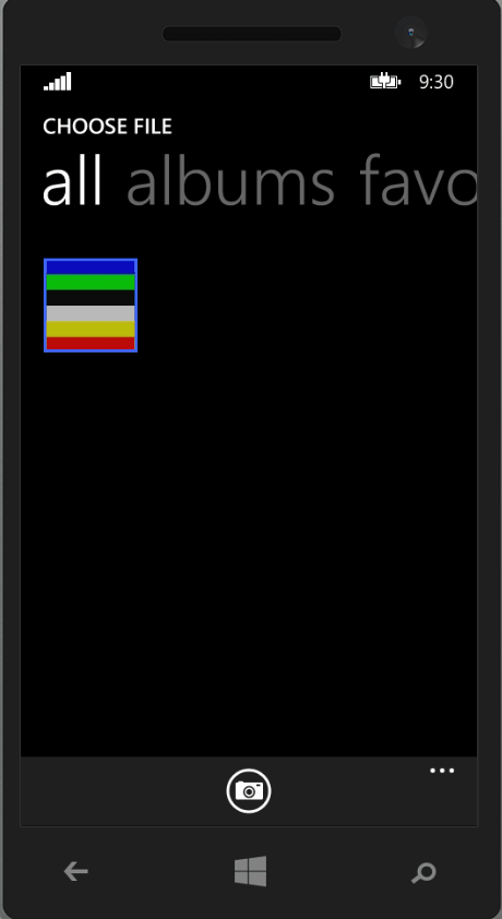 Выбор фотографии в Windows Phone 8.1