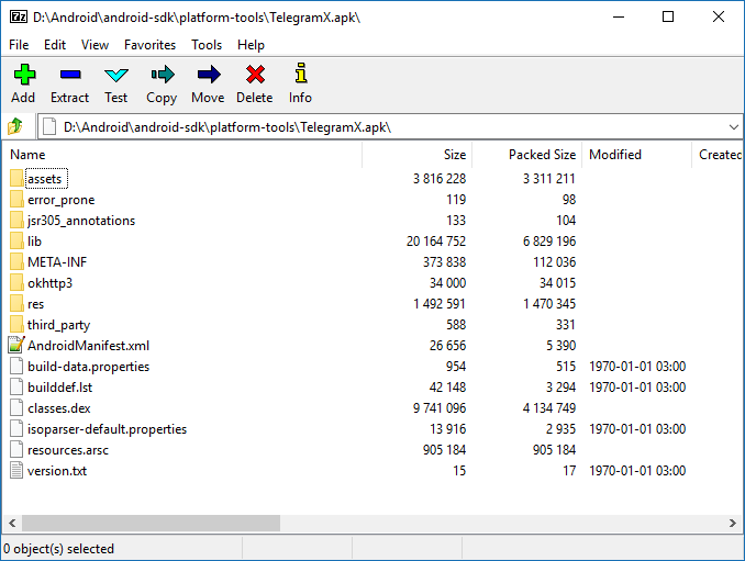 Telegram X package content