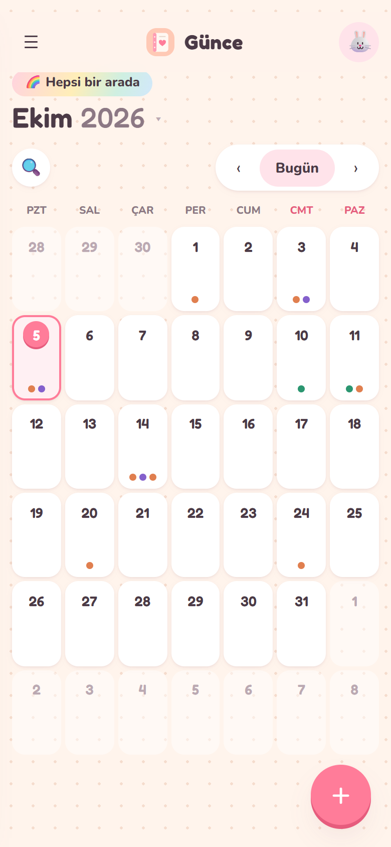 Calendar on a phone