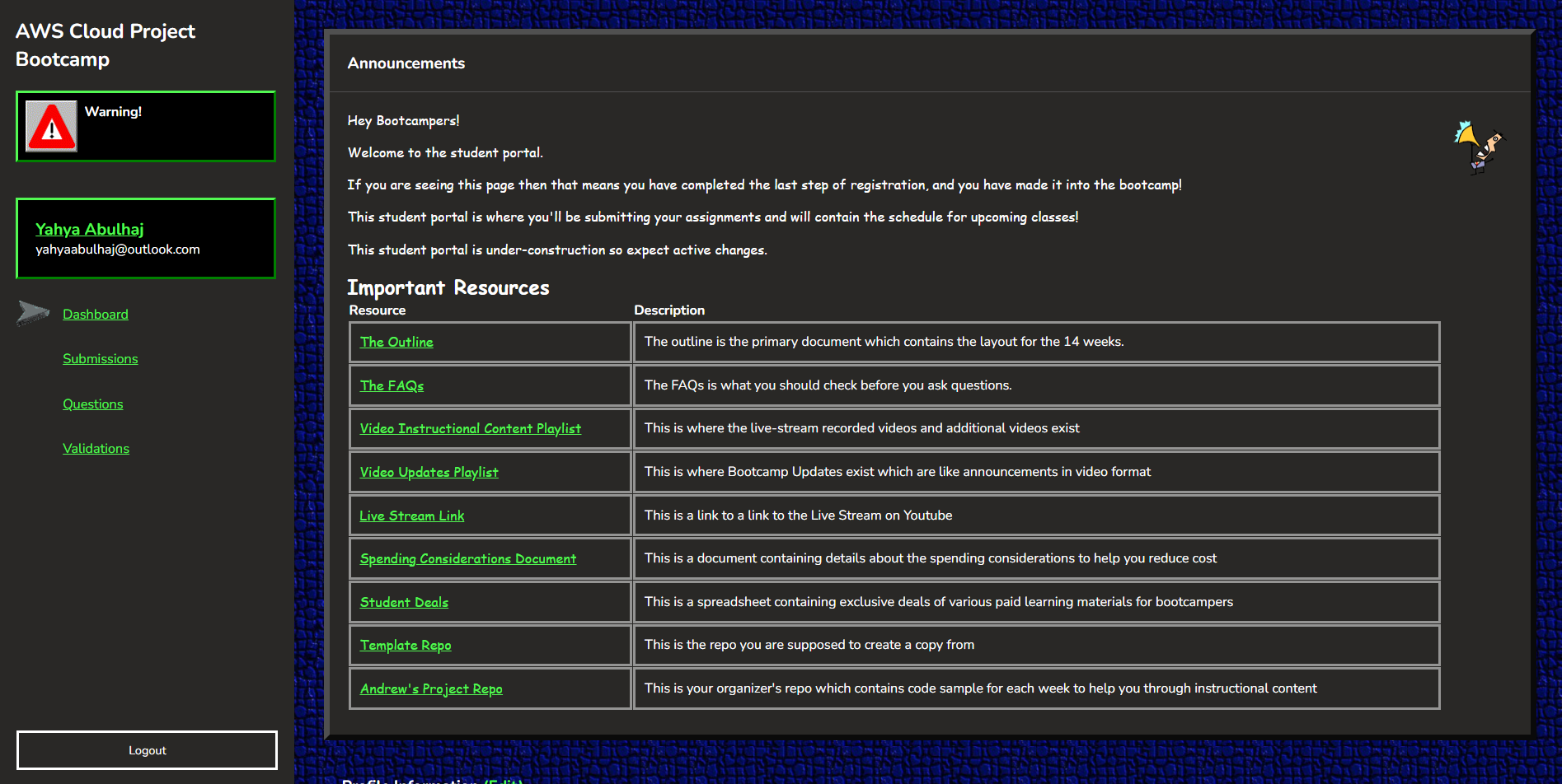 Student Portal Main